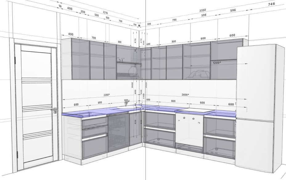 Конструктор кухни онлайн в Улан-Удэ | GILD Мебель - дизайн-проекты кухонь 3D