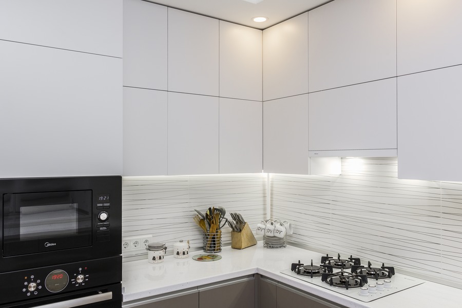 Белый кухонный гарнитур-Кухня МДФ в ПВХ «Модель 9»-фото4