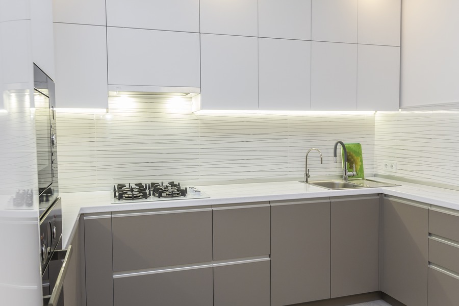 Белый кухонный гарнитур-Кухня МДФ в ПВХ «Модель 9»-фото2