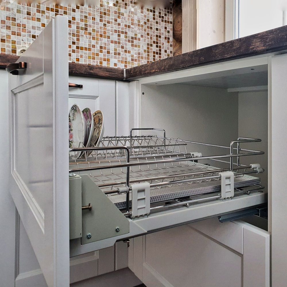 Белый кухонный гарнитур-Кухня МДФ в эмали «Модель 525»-фото9
