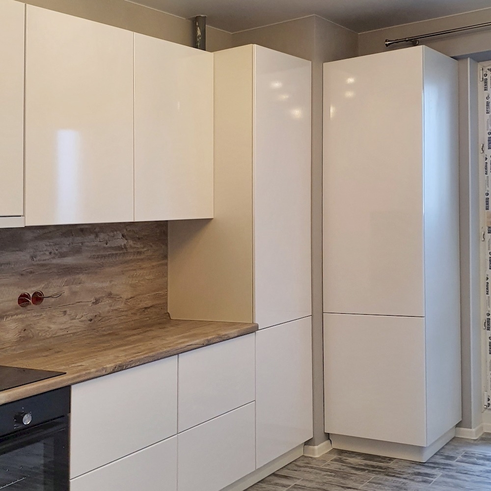 Белый кухонный гарнитур-Прямая кухня в эмали «Модель 783»-фото5