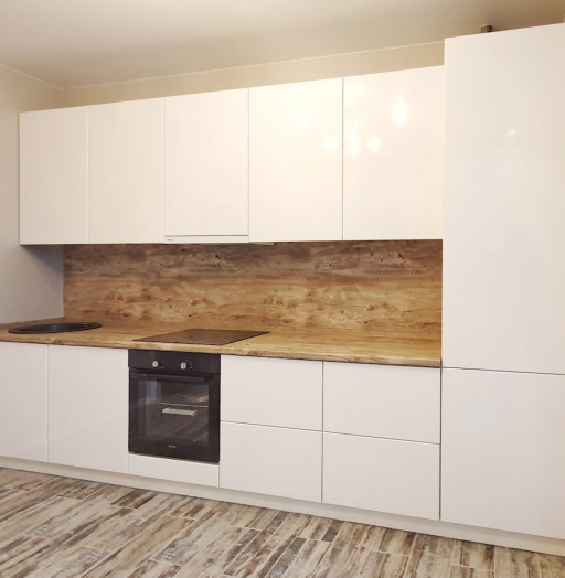 Белый кухонный гарнитур-Прямая кухня в эмали «Модель 783»-фото9