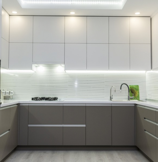 Белый кухонный гарнитур-Кухня МДФ в ПВХ «Модель 9»-фото14